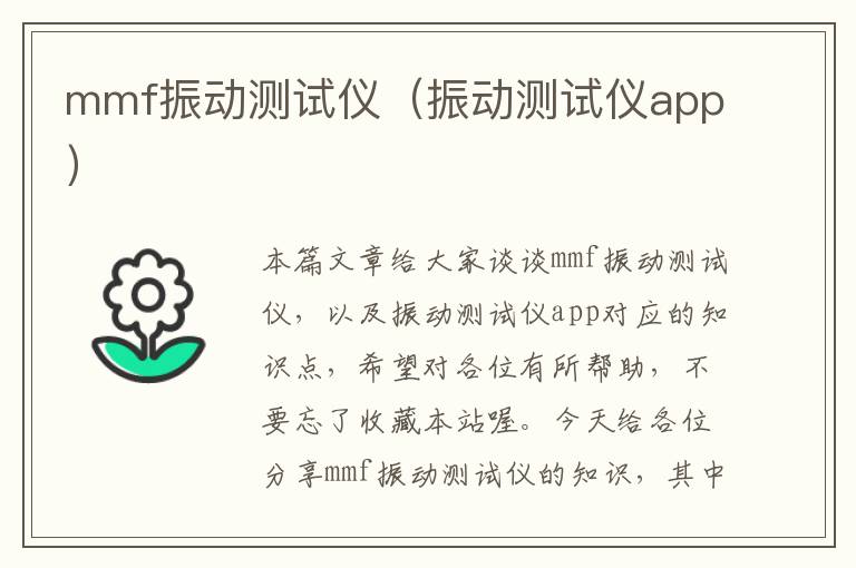 mmf振动测试仪（振动测试仪app）