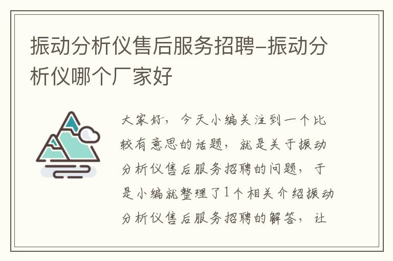 振动分析仪售后服务招聘-振动分析仪哪个厂家好