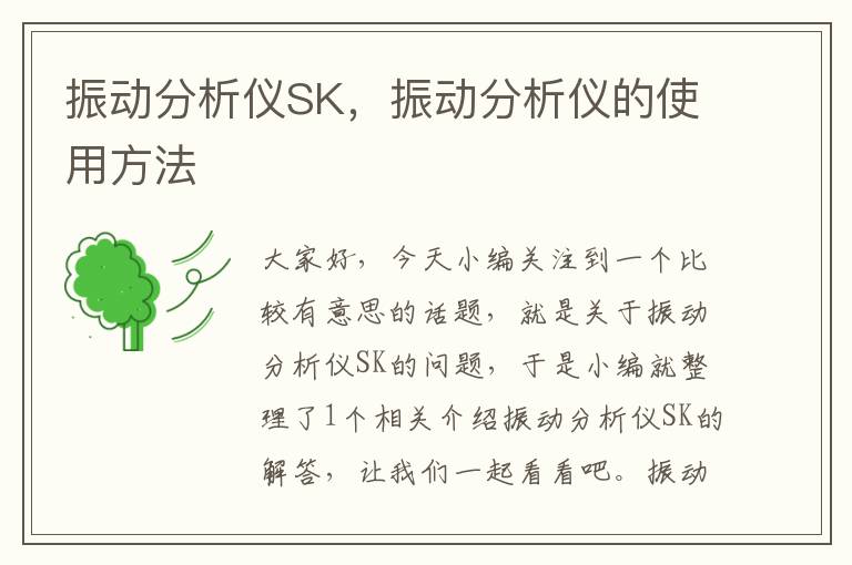 振动分析仪SK，振动分析仪的使用方法