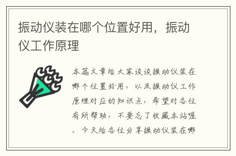 振动仪装在哪个位置好用，振动仪工作原理