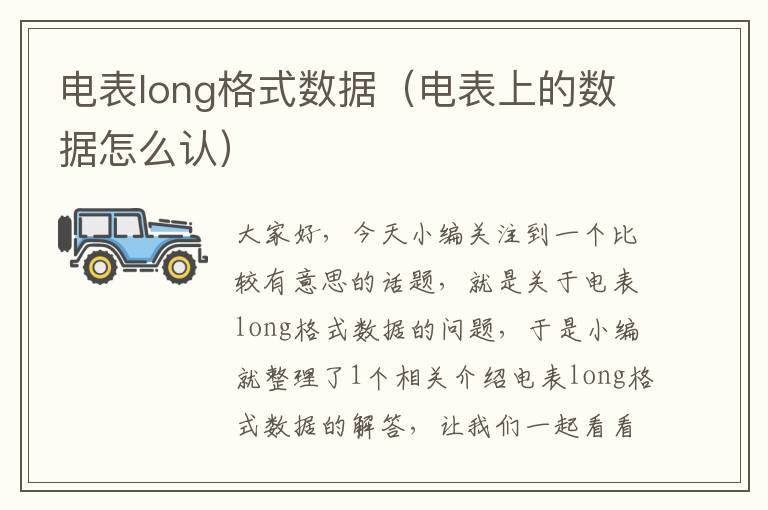 电表long格式数据（电表上的数据怎么认）