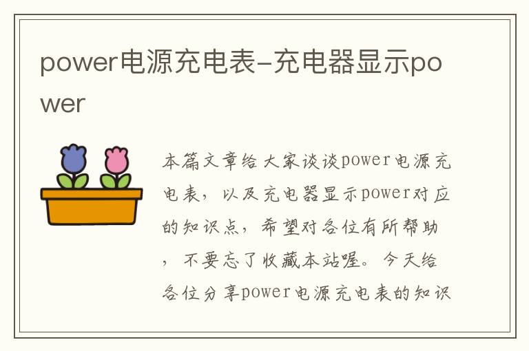 power电源充电表-充电器显示power