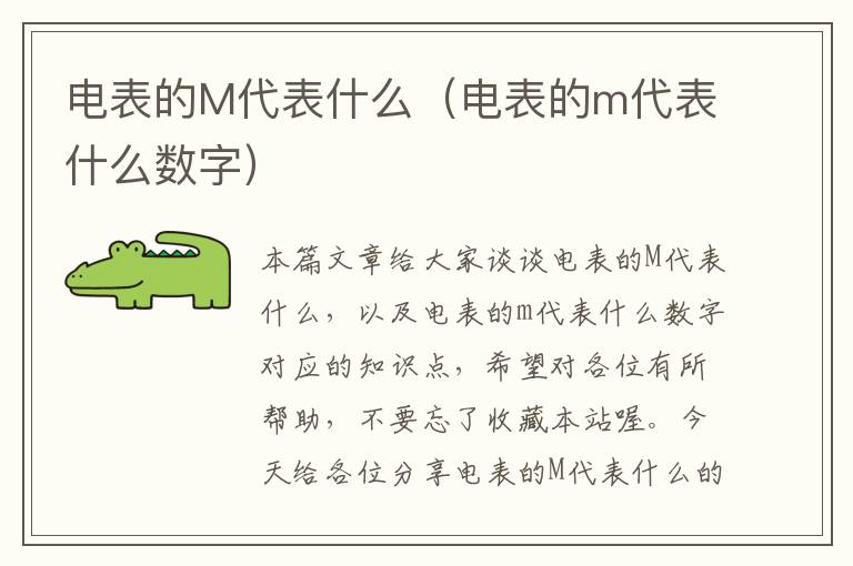 电表的M代表什么（电表的m代表什么数字）