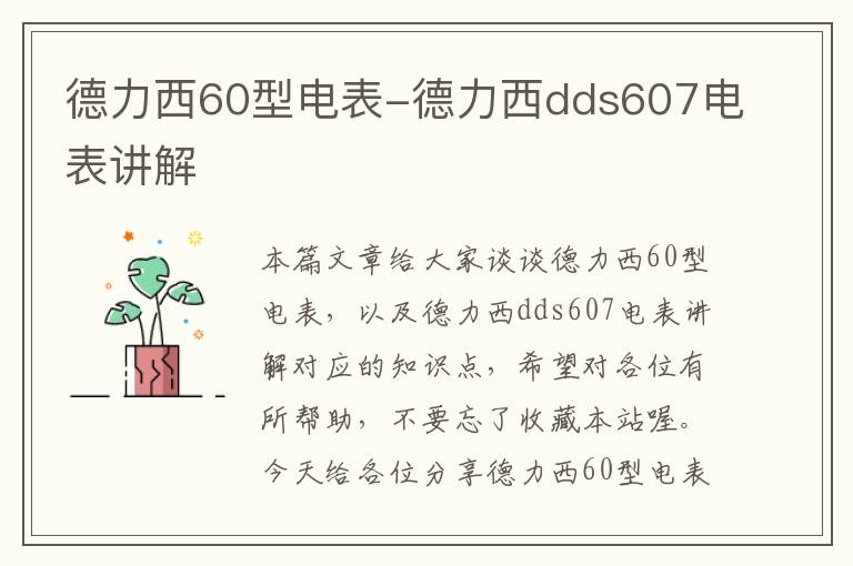 德力西60型电表-德力西dds607电表讲解