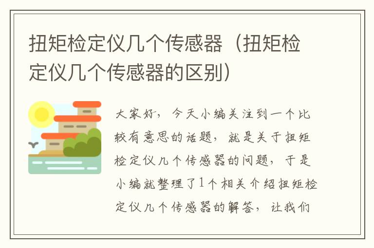 扭矩检定仪几个传感器（扭矩检定仪几个传感器的区别）