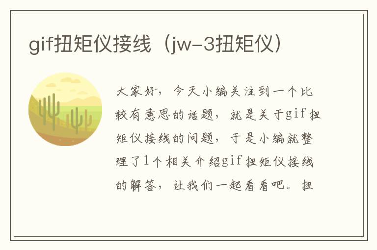 gif扭矩仪接线（jw-3扭矩仪）