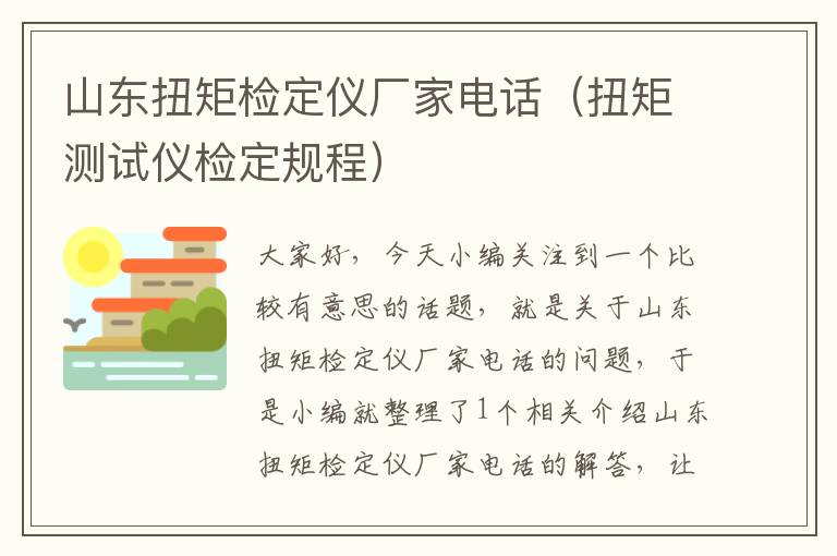 山东扭矩检定仪厂家电话（扭矩测试仪检定规程）