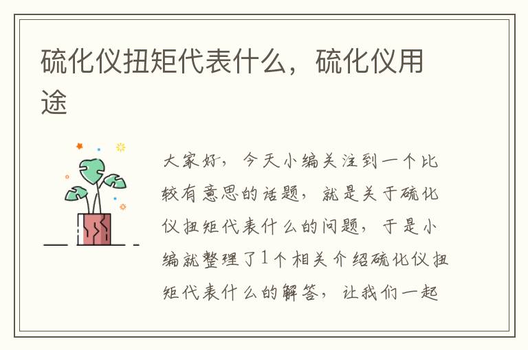 硫化仪扭矩代表什么，硫化仪用途