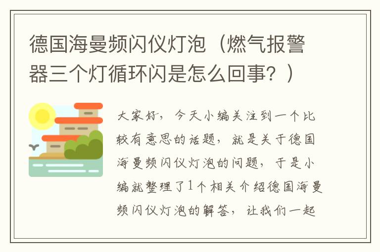 德国海曼频闪仪灯泡（燃气报警器三个灯循环闪是怎么回事？）