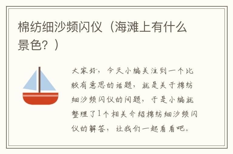 棉纺细沙频闪仪（海滩上有什么景色？）