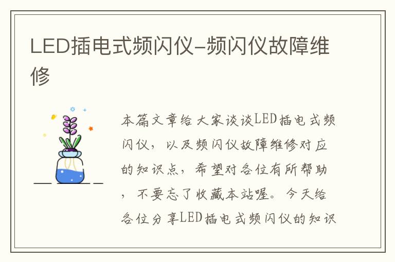 LED插电式频闪仪-频闪仪故障维修