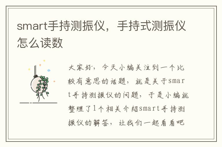 smart手持测振仪，手持式测振仪怎么读数