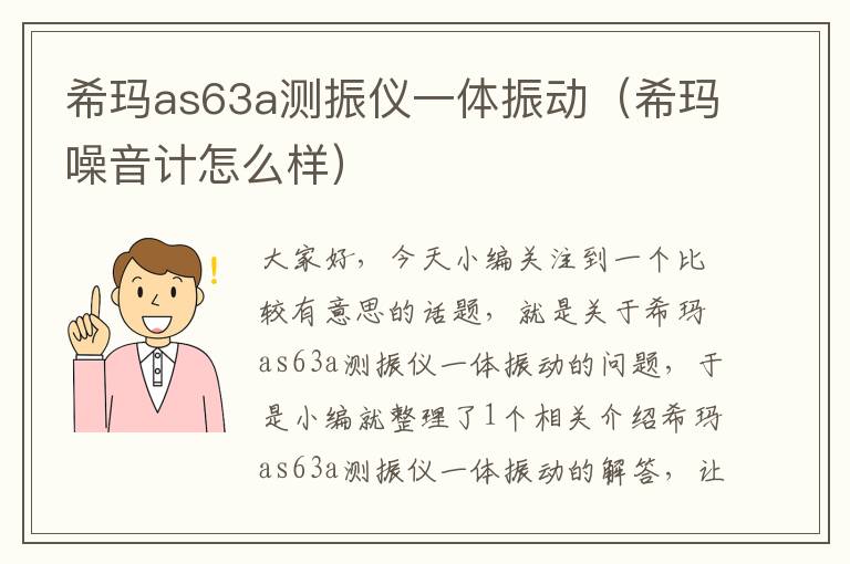 希玛as63a测振仪一体振动（希玛噪音计怎么样）