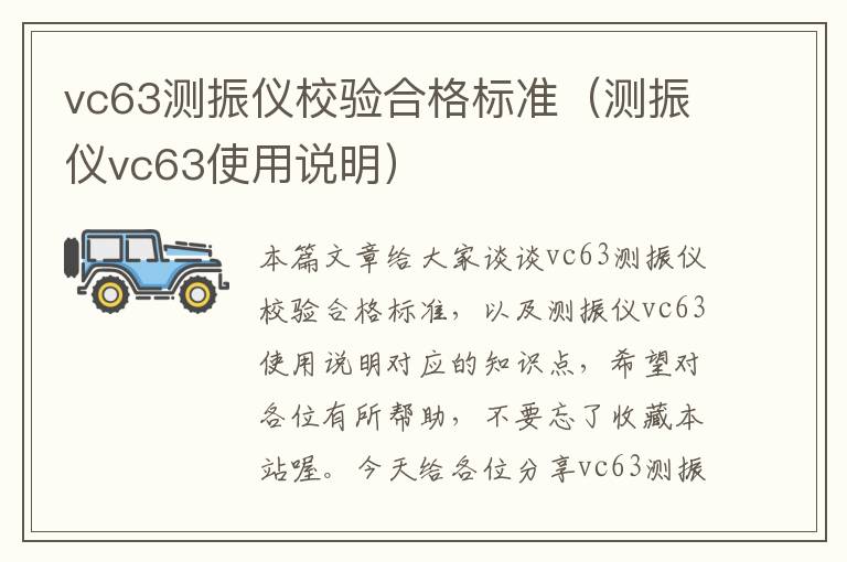 vc63测振仪校验合格标准（测振仪vc63使用说明）