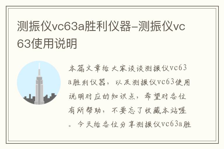 测振仪vc63a胜利仪器-测振仪vc63使用说明