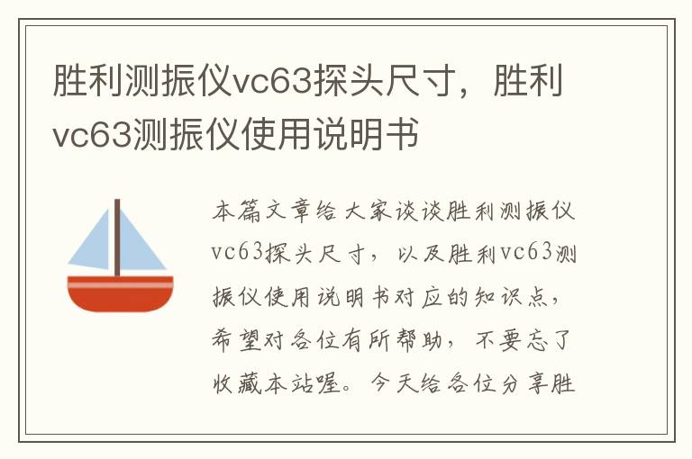 胜利测振仪vc63探头尺寸，胜利vc63测振仪使用说明书