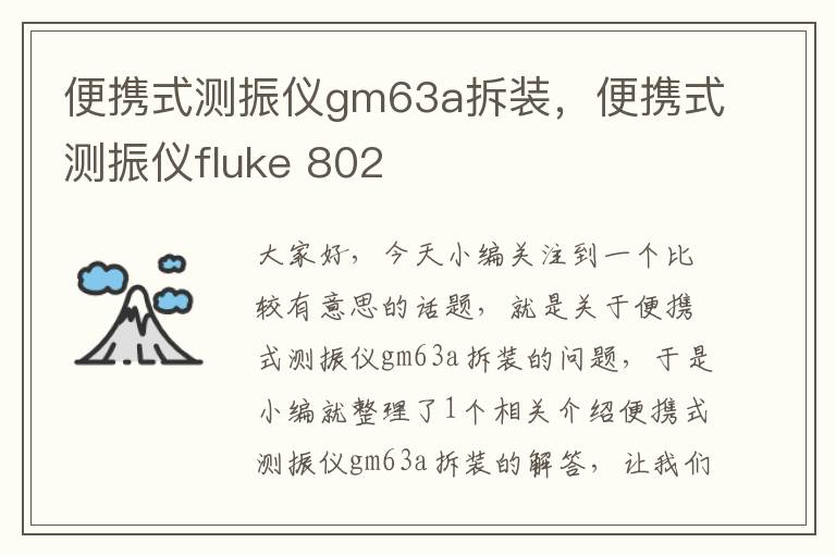 便携式测振仪gm63a拆装，便携式测振仪fluke 802