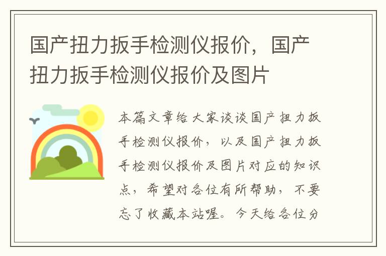 国产扭力扳手检测仪报价，国产扭力扳手检测仪报价及图片