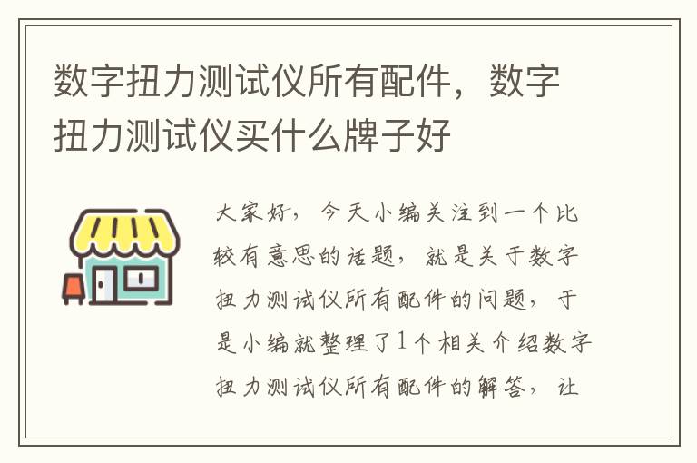 数字扭力测试仪所有配件，数字扭力测试仪买什么牌子好