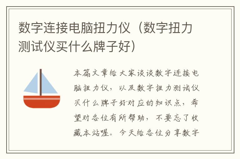 数字连接电脑扭力仪（数字扭力测试仪买什么牌子好）