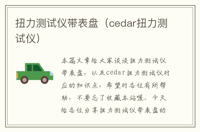 扭力测试仪带表盘（cedar扭力测试仪）