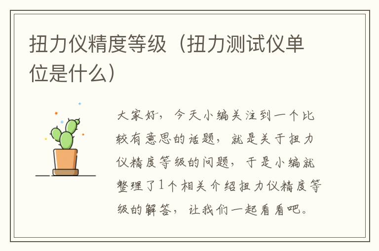 扭力仪精度等级（扭力测试仪单位是什么）