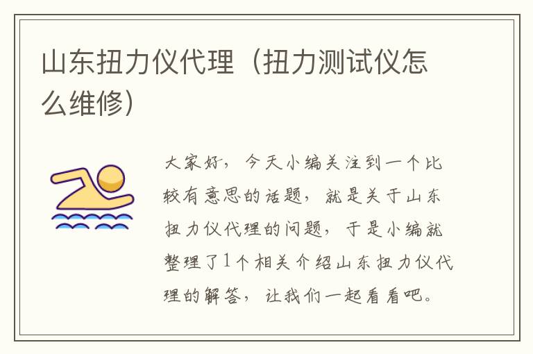 山东扭力仪代理（扭力测试仪怎么维修）