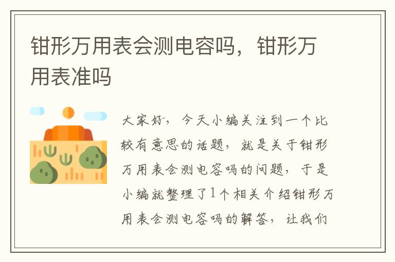 钳形万用表会测电容吗，钳形万用表准吗