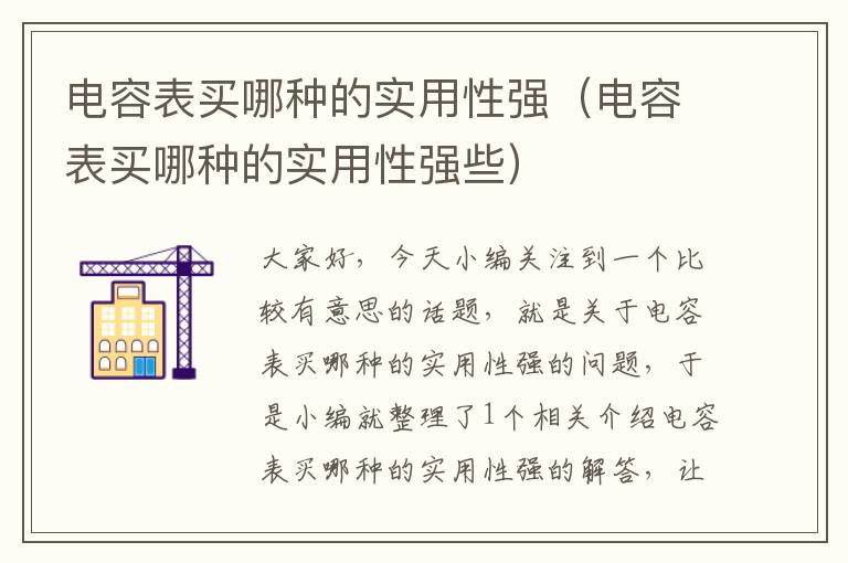 电容表买哪种的实用性强（电容表买哪种的实用性强些）