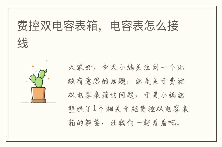 费控双电容表箱，电容表怎么接线