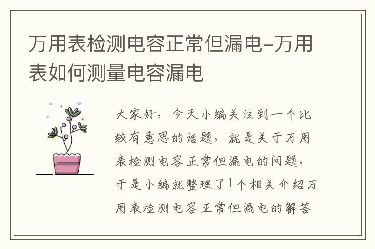 万用表检测电容正常但漏电-万用表如何测量电容漏电