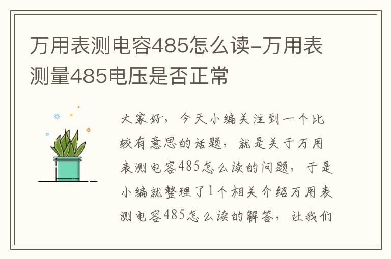 万用表测电容485怎么读-万用表测量485电压是否正常