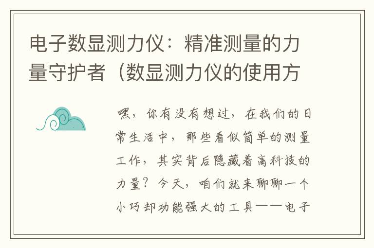 电子数显测力仪：精准测量的力量守护者（数显测力仪的使用方法）