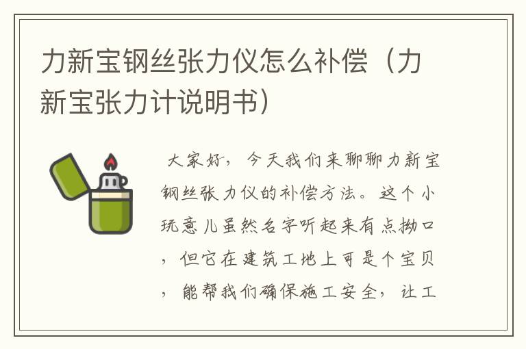 力新宝钢丝张力仪怎么补偿（力新宝张力计说明书）